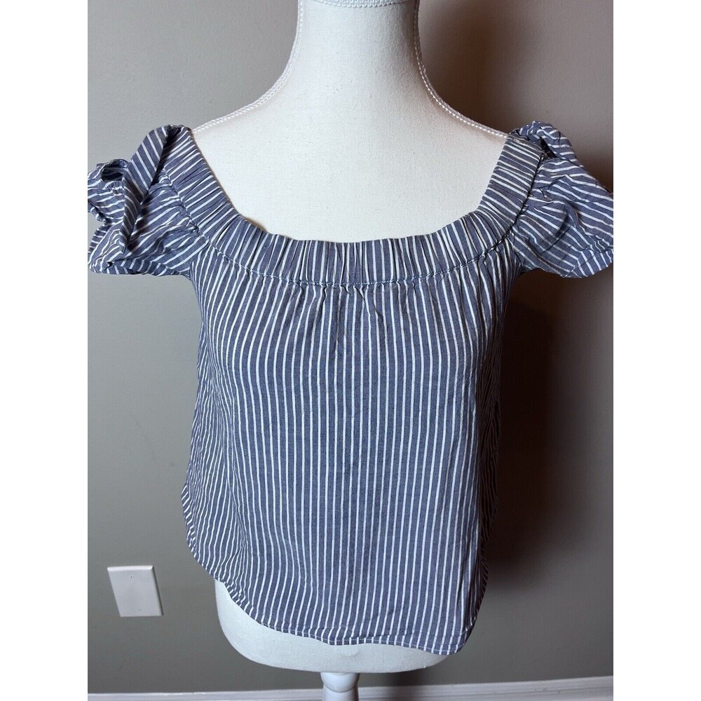 Abercrombie Summer Stripped Off The Shoulder Blouse Size XSmall XS Tie Cropped